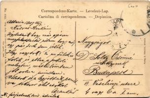 1907 Abbazia, Opatija; Abfahrt des Ausflugsdampfers Tátra. Verlag A. Dietrich / Tátra személyszállít...