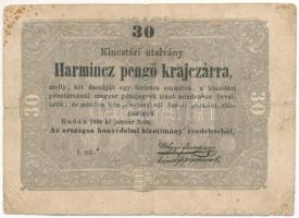 1849. 30kr "Kossuth bankó", "t.oű.*" T:F  Adamo G103