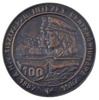 1987. "A MÁV Tisztképző Intézet centenáriumára 1887-1987" egyoldalas bronz emlékplakett (97mm) T:AU