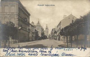 Kassa Kossuth Lajos street with Hotel and Café Europa and pub (EK)
