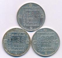 1985. 200Ft Ag (3xklf) "Természetvédelem - Mocsári Teknős, Vadmacska, Vidra" T:AU kis pati...