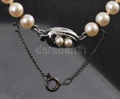 Majorca tenyésztett gyöngy nyaklánc ezüst (Ag) szerelékkel, eredeti dobozában, leírással 36 cm
