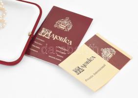 Majorca tenyésztett gyöngy nyaklánc ezüst (Ag) szerelékkel, eredeti dobozában, leírással 36 cm