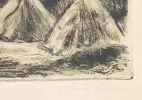 Iván Szilárd (1912-1988):Balatonon. Színezett rézkarc, papír, jelzett, 24,5x29 cm, lap széle kissé f...