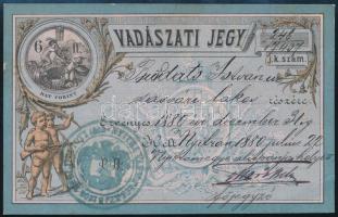 1880 Nyitra, vadászati jegy, szép állapotban / Hunter ticket