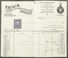 1931 Zwack J. és Társai Budapest, Udvari Szállítók Likőrgyára fejléces számla 107 lt. Rum 50% tárgyában