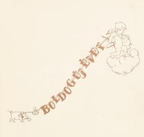 1922 Grand Hotel Hungária Budapest szilveszteri menükártya, zsinórfűzött papírborítóval