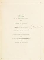 1922 Grand Hotel Hungária Budapest szilveszteri menükártya, zsinórfűzött papírborítóval