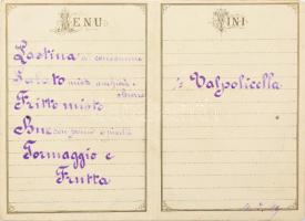 cca 1870 Milano, Albergo Firenze Carlo Torriani menükátya / menu card