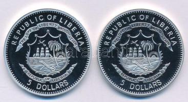 Libéria 2009. 5$ ezüstözött Cu "Nagy Hadvezérek - Julius Caesar" multicolor festéssel, kap...