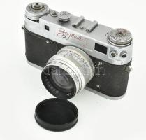 Zorkij-5 fényképezőgép, Jupitr-3 1,5/50 objektívvel, tokjában, dohos