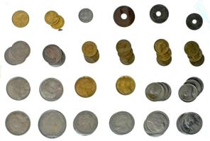 ~46db-os thaiföldi fém érmetétel T:vegyes
~46pcs of mixed thai coin lot C:mixed
