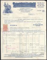 1941-1943 2db Gróf Keglevich István Utódai Konyakgyár Rt. dekoratív fejléces számla, Absynth 60%, Sz...