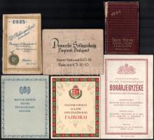 cca 1920-1940 6 db különböző bor árjegyzék Budafok, Rehberger, Sipos Károly borozója, Domoszlói pincegazdaság