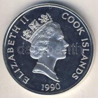Cook szigetek 1990. 50$ Ag "Amerika 500 éve-Simon Bolivar" T:PP