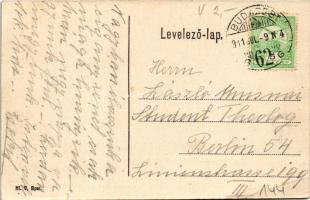 1911 Budapest IV. Újpest, Horváth Imre nagyvendéglő Rákospalotánál, étterem kertje vendégekkel (EB)