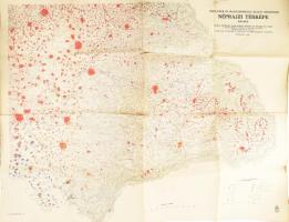 1940 Erdélynek és Magyarország keleti részeinek néprajzi térképe 1910-ben, 1:500 000, Magyar Királyi Honvédelmi Térképészeti Intézet, hajtott, szakadással, 82×110 cm