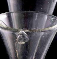 4 darab antik baluszterpohár. cca 18. sz. vége - 19. sz, Parádi huták, közte nódusszal díszített, kö...