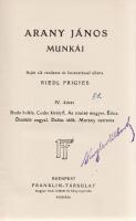 Arany János:
Arany János munkái I-VI. Sajtó alá rendezte és bevezetéssel ellátta Riedl Frigyes. [Te...