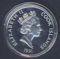 Cook-szigetek 1991. 50$ Ag "Amerika 500 éve-Marquis de Lafayette" T:PP