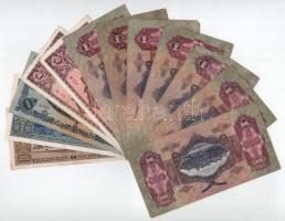 12db-os vegyes pengő és inflációs pengő bankjegy tétel, közte 1945. 1.000.000P tollas rajzzal átírva...