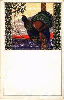 1910 I. Internationale Jagd-Ausstellung Wien / Első bécsi nemzetközi vadászati kiállítás reklámlapja / 1st International Hunting Expo in Vienna. Art Nouveau advertisement s: Emmy von Chizzola (fl)
