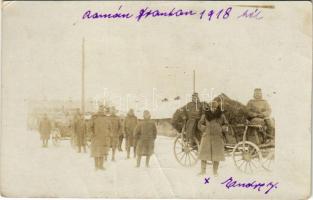 1918 Osztrák-magyar katonák télen a román fronton / WWI K.u.K. military, soldiers on the Romanian front in winter. photo (fa)
