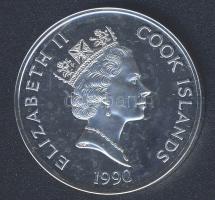 Cook-szigetek 1990. 50$ Ag "Amerika 500 éve-Samuel de Champlain" T:PP