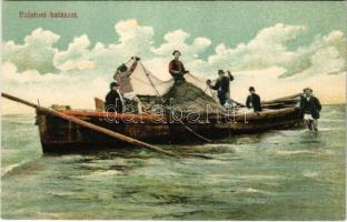 Balaton, balatoni halászat, magyar folklór. Divald Károly 1061-1907.