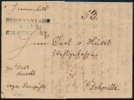 1842 Nagyon korai ajánlott levél / Early registered cover HERMANSTADT / RECOMANDIRT - Pohorella