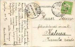 1914 Topolya, Bácstopolya, Backa Topola; tó részlet és templom. Hajtman és Konc kiadása / lake and c...