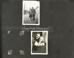 cca 1939-44 Nagyméretű családi fotóalbum, sok balatoni fényképpel (Siófok, Tihany), Pápa, Oroszi, Fe...