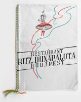 cca 1940 Hotel Ritz Dunapalota borlap 8 p. zsinórfűzött borítóval