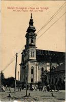 1908 Hódság, Odzaci; Római katolikus templom. W.L. 1994 / church (szakadás / tear)