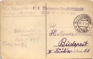 1918 Cetinje, Cettinje, Cettigne; Vojni stan / Militärkaserne / military barracks + "K.u.k. Eta...