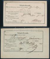 1853-1862 2 db Aufgabs Recepisse "OFEN" + "PESTH"
