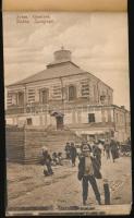 Dubno - pre-1945 booklet with 10 postcards in mixed quality: school, street, church, shops, post office, monastery, castle, synagogue