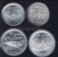 Kanada 1975-76. 5$ Ag (2x), 10$ Ag (2x) "Olimpia" szettben T:BU Eredeti díszdobozban!