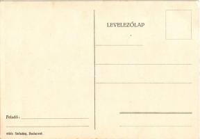 Csak csendesen, ne hallja senki sem. Kézzel rajzolt és színezett katonai művészlap / Hungarian hand-...