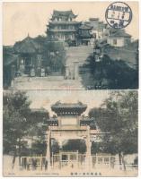 China - 4 db RÉGI kínai város képeslap / 4 pre-1945 Chinese town-view postcards