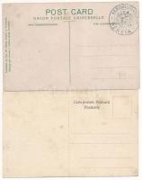 China - 4 db RÉGI kínai város képeslap / 4 pre-1945 Chinese town-view postcards