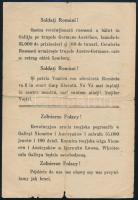1914 Oroszok által készített ötnyelvű (magyar, cseh, horvát, román, lengyel) röplap a galíciai csatá...