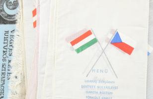 cca 1955-1970 16 db selyem menükártya magyar éttermekből