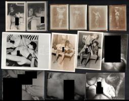 cca 1920-70 össz. 24 db erotikus és pornográf fotó, 6x4 és 12x9 cm közötti méretekben