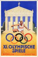 1936 Berlin XI. Olympische Spiele / 1936. évi nyári olimpiai játékok / 1936 Summer Olympics s: Schroffner + Berlin Olympische Dorf XI. Olympiade 1936 So. Stpl. (felületi sérülés / surface damage)