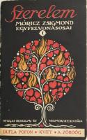 Móricz Zsigmond: Szerelem. - - egyfelvonásosai. I. köt. Dupla pofon. Kvitt. A zördög. Bp., 1913, Nyugat, 79+(1) p. Második kiadás. A borító Falus Elek munkája. Kiadói papírkötés, kissé sérült borítóval, részben szétváló fűzéssel.