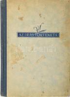 Várkonyi Nándor: Az írás története. Bp., 1943, Turul, 144 p.+ XXIV (fekete-fehér képek) t. Kiadói félvászon-kötés, foltos borítóval, kissé kopott gerinccel, helyenként kissé foltos lapokkal.