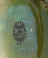 Zsolnay eozin mintás váza, életfa motívummal. Fényes zöld és domináns mézsárga eozin mázakkal fedett...