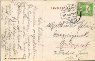 1911 Zombor, Sombor; A jövőben montázs. Kossuth Lajos utca, Singer S. és Deutsch üzlete. Kaufmann Em...