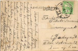 1912 Csaca, Csacza, Cadca, Caca; vasútállomás és környéke, vonat, Klappholz féle volt szálloda, Klap...